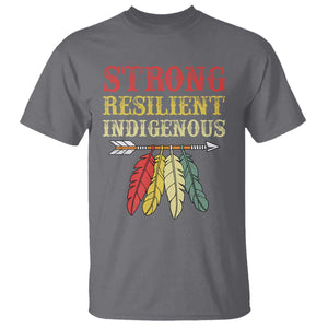 Native American Strong Resilient Indigenous T Shirt Retro Vintage Feathers TS11 Charcoal Print Your Wear