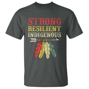 Native American Strong Resilient Indigenous T Shirt Retro Vintage Feathers TS11 Dark Heather Print Your Wear