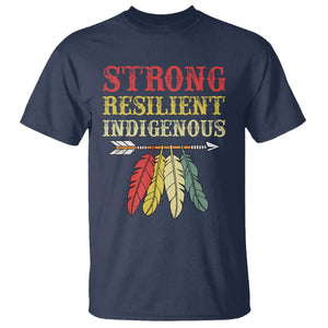 Native American Strong Resilient Indigenous T Shirt Retro Vintage Feathers TS11 Navy Print Your Wear