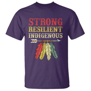 Native American Strong Resilient Indigenous T Shirt Retro Vintage Feathers TS11 Purple Print Your Wear