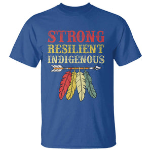 Native American Strong Resilient Indigenous T Shirt Retro Vintage Feathers TS11 Royal Blue Print Your Wear