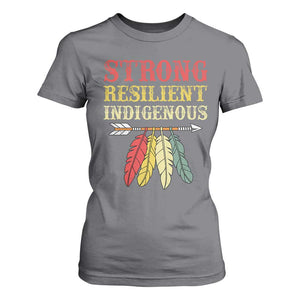 Native American Strong Resilient Indigenous T Shirt For Women Retro Vintage Feathers TS11 Charcoal Print Your Wear