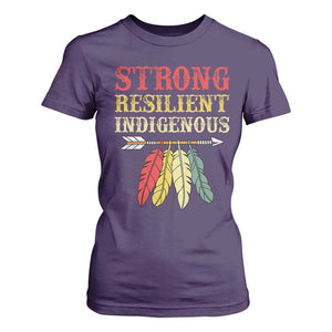 Native American Strong Resilient Indigenous T Shirt For Women Retro Vintage Feathers TS11 Purple Print Your Wear