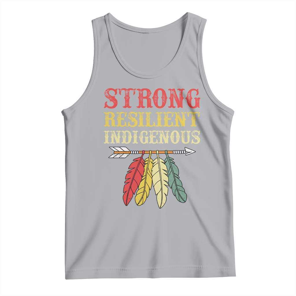 Native American Strong Resilient Indigenous Tank Top Retro Vintage Feathers TS11 Athletic Heather Print Your Wear