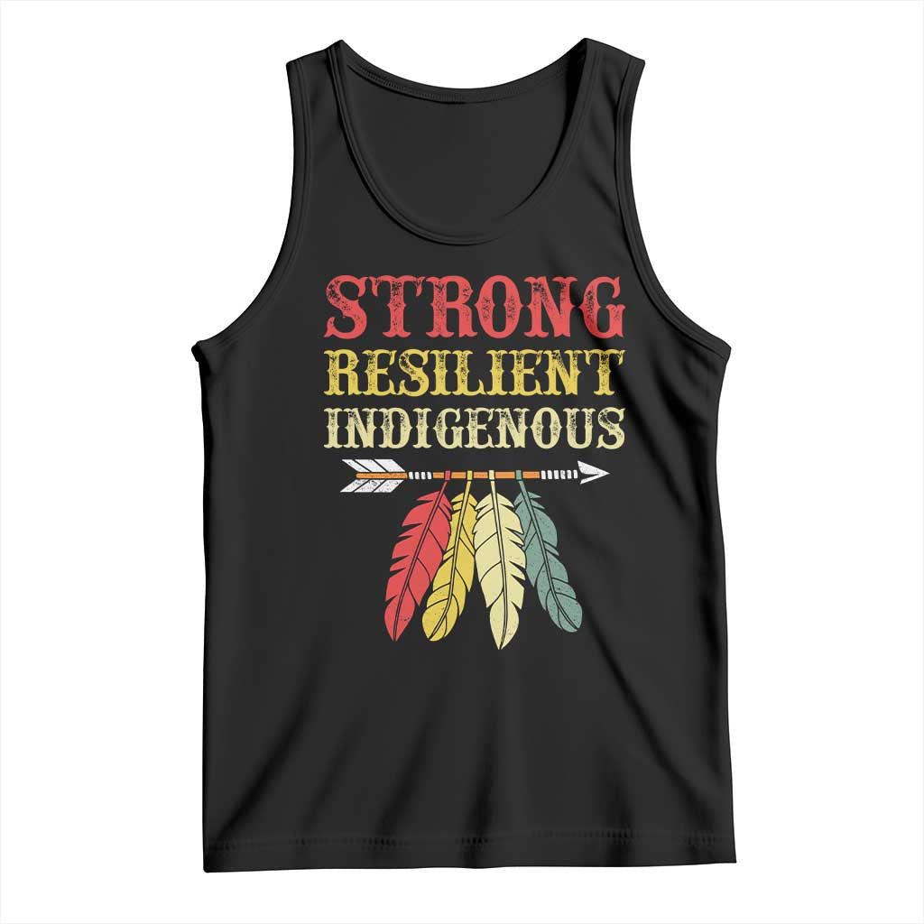 Native American Strong Resilient Indigenous Tank Top Retro Vintage Feathers TS11 Black Print Your Wear