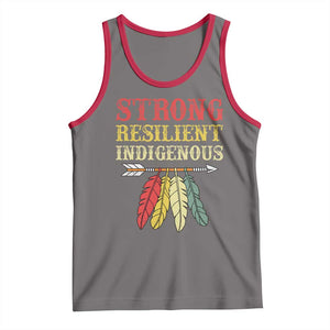 Native American Strong Resilient Indigenous Tank Top Retro Vintage Feathers TS11 Deep Heather Red Print Your Wear