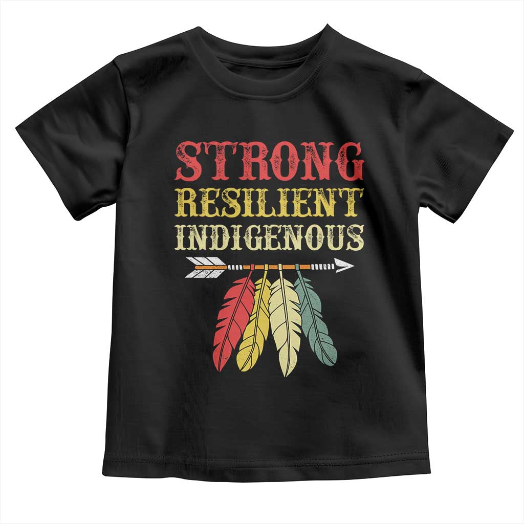 Native American Strong Resilient Indigenous Toddler T Shirt Retro Vintage Feathers TS11 Black Print Your Wear
