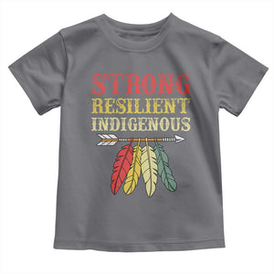 Native American Strong Resilient Indigenous Toddler T Shirt Retro Vintage Feathers TS11 Charcoal Print Your Wear