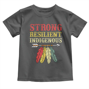 Native American Strong Resilient Indigenous Toddler T Shirt Retro Vintage Feathers TS11 Dark Heather Print Your Wear