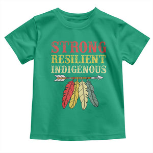 Native American Strong Resilient Indigenous Toddler T Shirt Retro Vintage Feathers TS11 Irish Green Print Your Wear