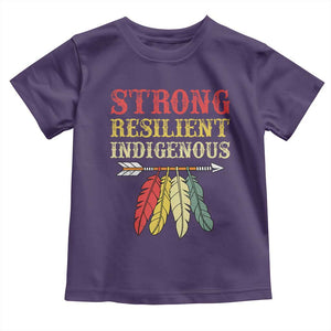 Native American Strong Resilient Indigenous Toddler T Shirt Retro Vintage Feathers TS11 Purple Print Your Wear