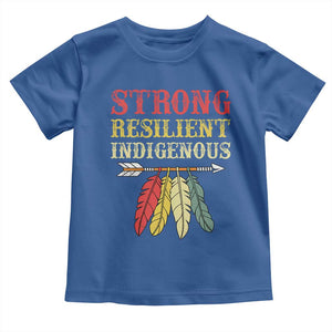 Native American Strong Resilient Indigenous Toddler T Shirt Retro Vintage Feathers TS11 Royal Blue Print Your Wear