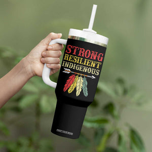Native American Strong Resilient Indigenous Tumbler With Handle Retro Vintage Feathers TS11 Print Your Wear