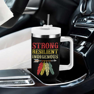 Native American Strong Resilient Indigenous Tumbler With Handle Retro Vintage Feathers TS11 Print Your Wear