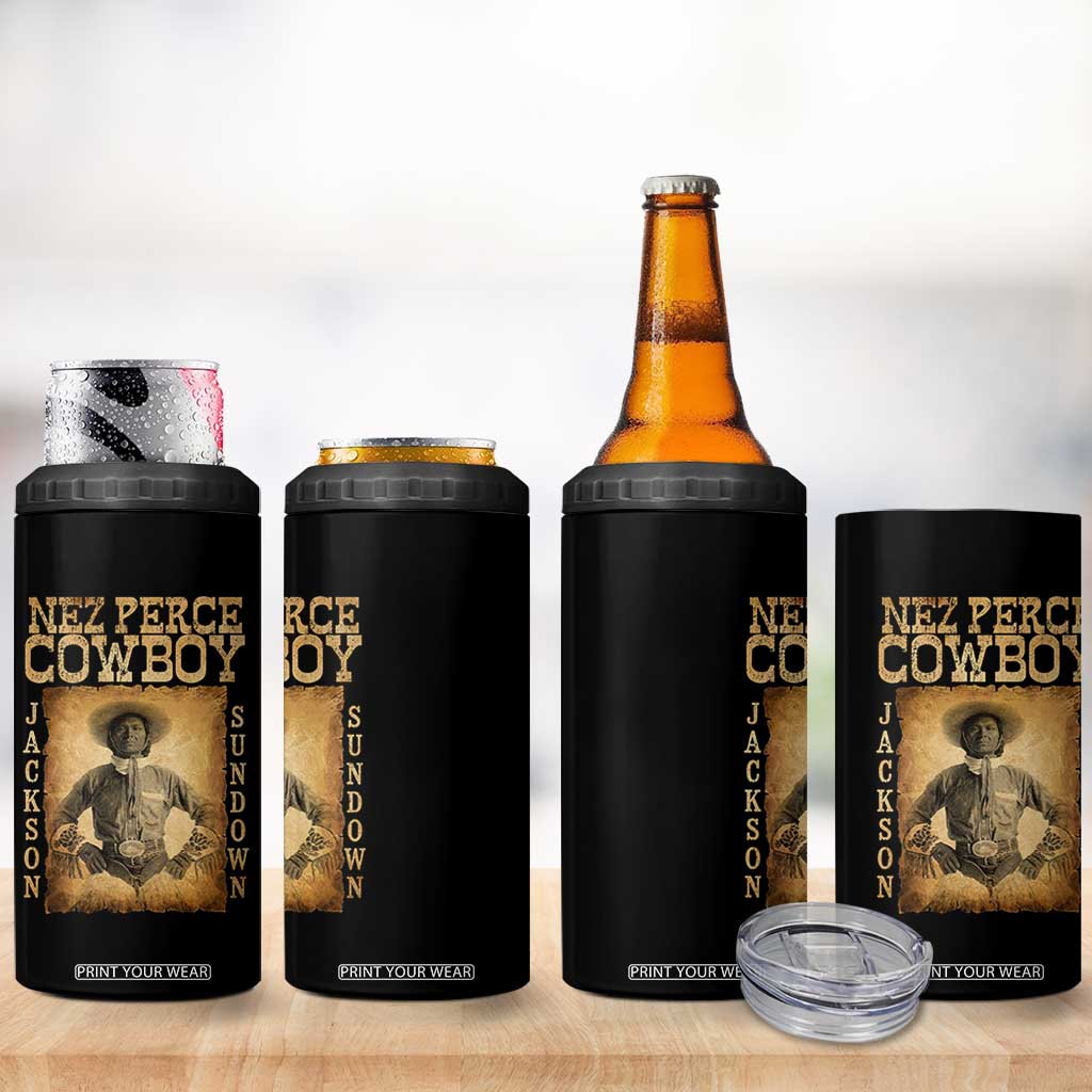 Nez Perce Cowboy Jackson Sundown 4 in 1 Can Cooler Tumbler Native American Cowboy Western Country TS11 Print Your Wear