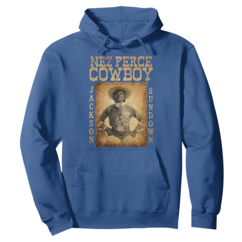 Nez Perce Cowboy Jackson Sundown Hoodie Native American Cowboy Western Country TS11 Royal Blue Print Your Wear