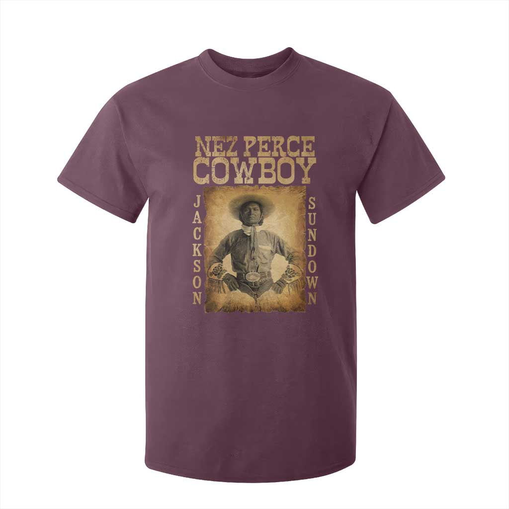 Nez Perce Cowboy Jackson Sundown T Shirt For Kid Native American Cowboy Western Country TS11 Maroon Print Your Wear