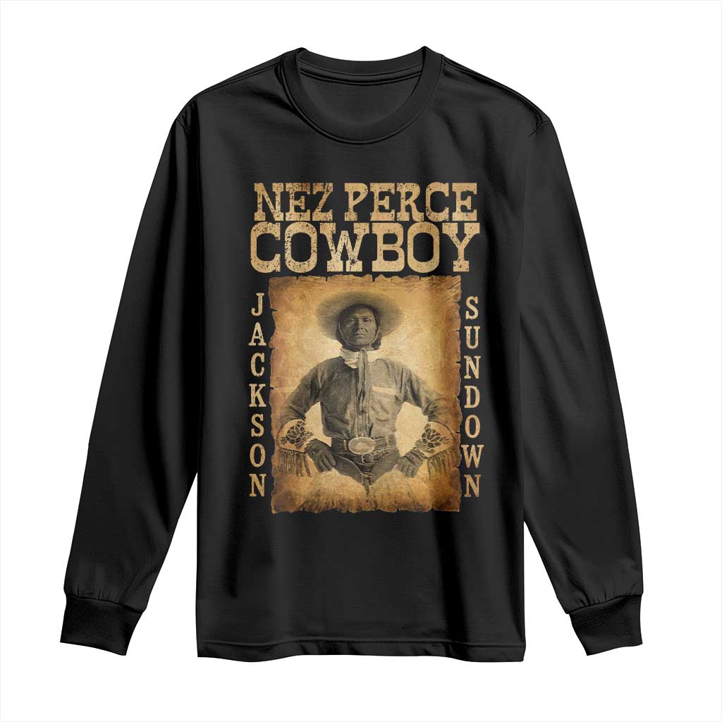 Nez Perce Cowboy Jackson Sundown Long Sleeve Shirt Native American Cowboy Western Country TS11 Black Print Your Wear