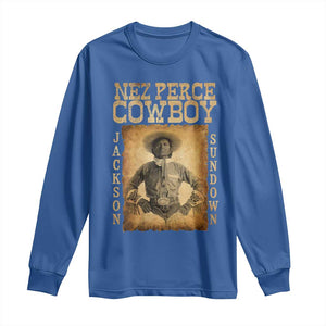 Nez Perce Cowboy Jackson Sundown Long Sleeve Shirt Native American Cowboy Western Country TS11 Royal Blue Print Your Wear