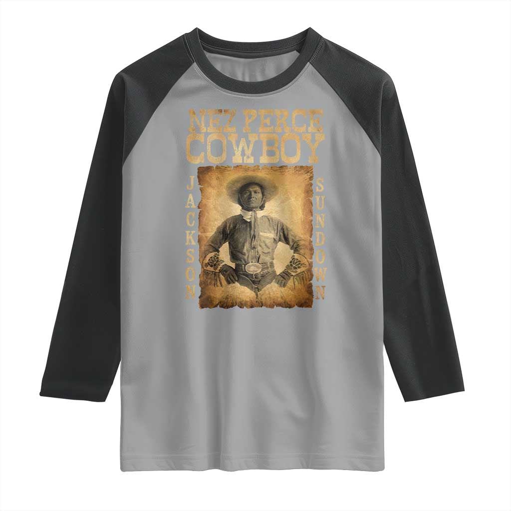 Nez Perce Cowboy Jackson Sundown Raglan Shirt Native American Cowboy Western Country TS11 Sport Gray Black Print Your Wear