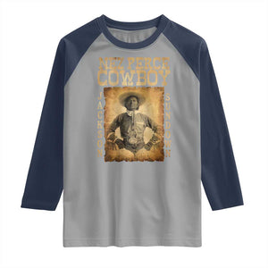 Nez Perce Cowboy Jackson Sundown Raglan Shirt Native American Cowboy Western Country TS11 Sport Gray Navy Print Your Wear