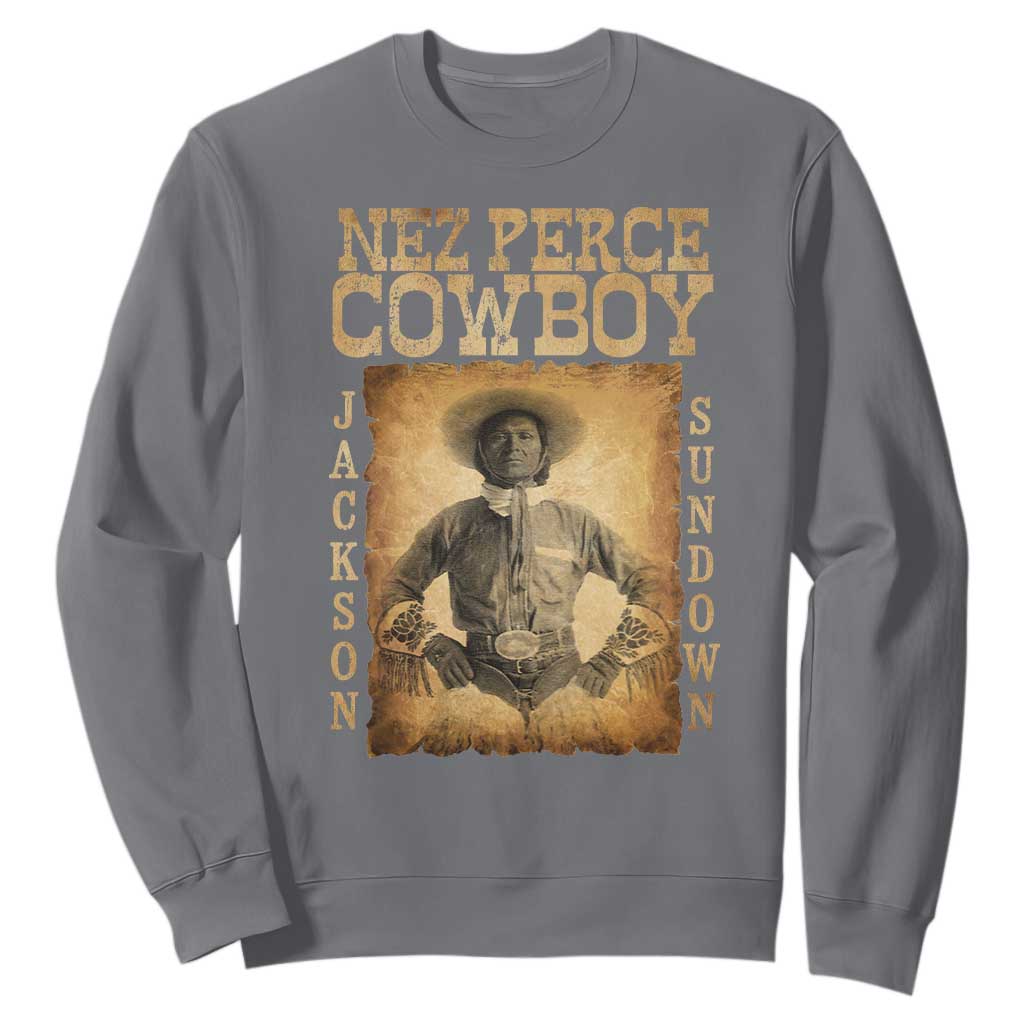 Nez Perce Cowboy Jackson Sundown Sweatshirt Native American Cowboy Western Country TS11 Charcoal Print Your Wear
