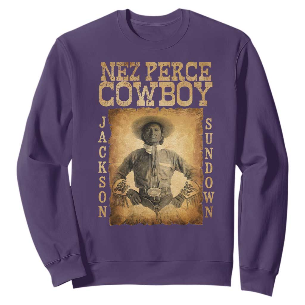 Nez Perce Cowboy Jackson Sundown Sweatshirt Native American Cowboy Western Country TS11 Purple Print Your Wear