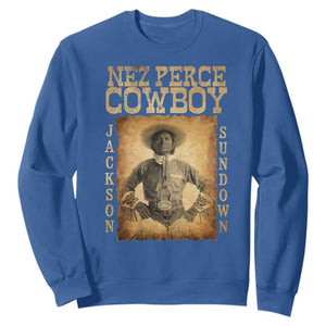 Nez Perce Cowboy Jackson Sundown Sweatshirt Native American Cowboy Western Country TS11 Royal Blue Print Your Wear