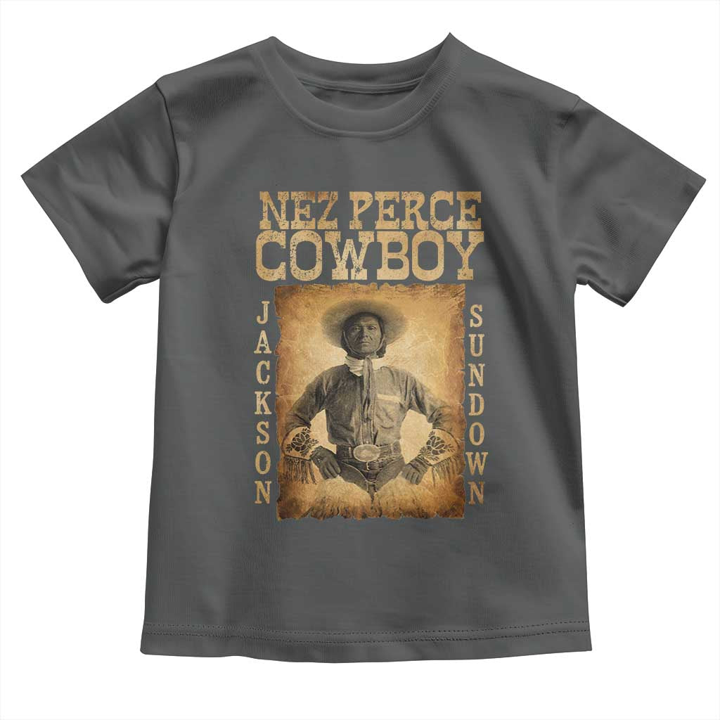 Nez Perce Cowboy Jackson Sundown Toddler T Shirt Native American Cowboy Western Country TS11 Dark Heather Print Your Wear