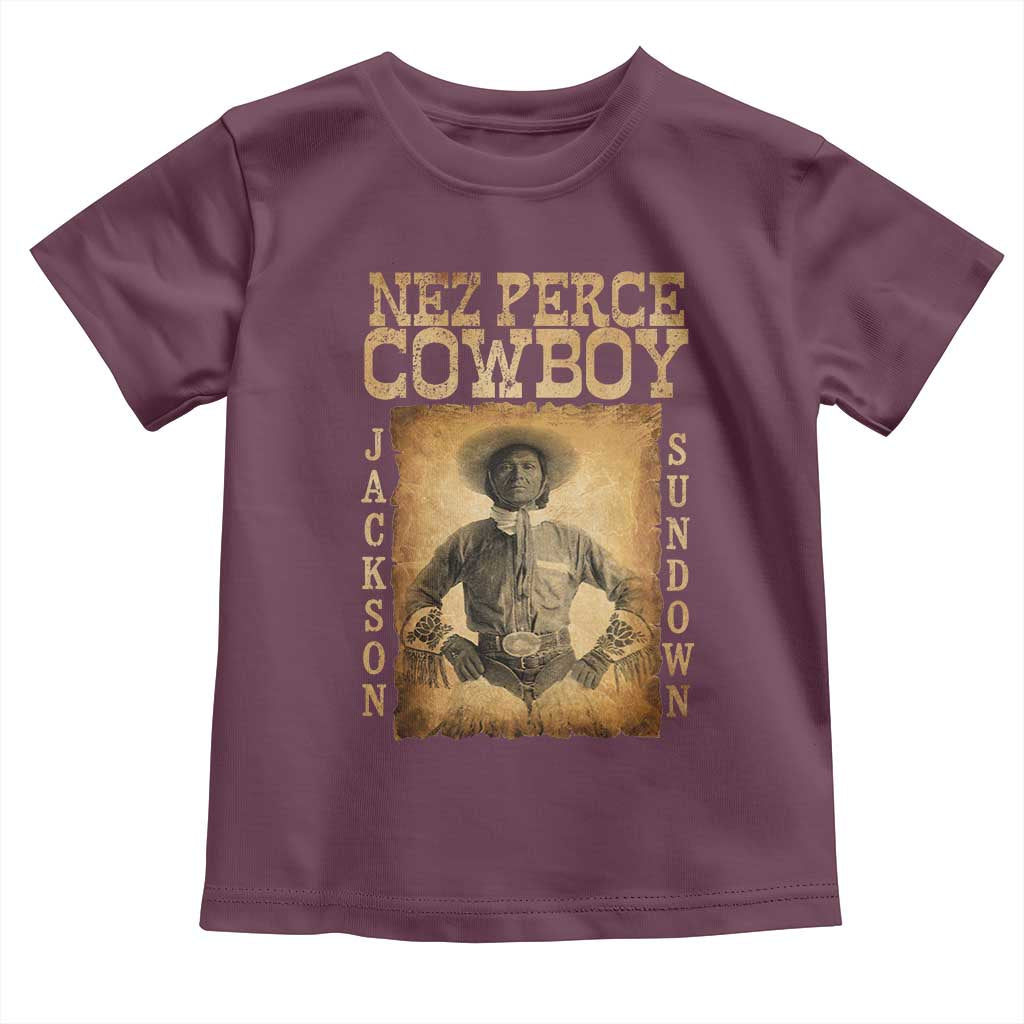 Nez Perce Cowboy Jackson Sundown Toddler T Shirt Native American Cowboy Western Country TS11 Maroon Print Your Wear