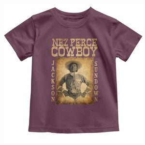 Nez Perce Cowboy Jackson Sundown Toddler T Shirt Native American Cowboy Western Country TS11 Maroon Print Your Wear