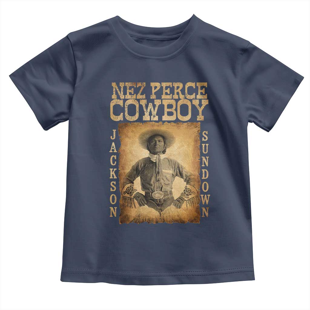 Nez Perce Cowboy Jackson Sundown Toddler T Shirt Native American Cowboy Western Country TS11 Navy Print Your Wear