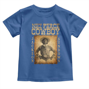 Nez Perce Cowboy Jackson Sundown Toddler T Shirt Native American Cowboy Western Country TS11 Royal Blue Print Your Wear