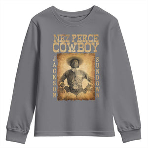 Nez Perce Cowboy Jackson Sundown Youth Sweatshirt Native American Cowboy Western Country TS11 Charcoal Print Your Wear