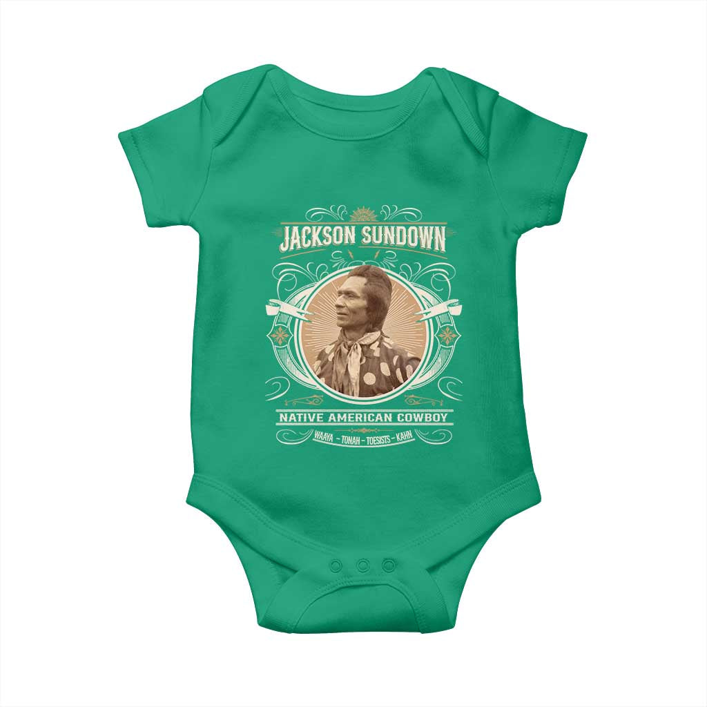 Jackson Sundown Baby Onesie Native American Cowboy Western Country TS11 Irish Green Print Your Wear