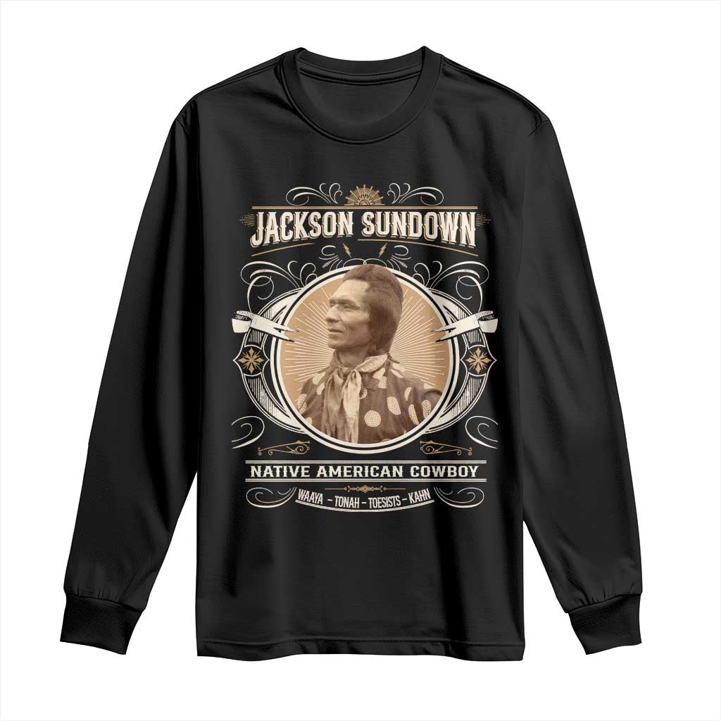 Jackson Sundown Long Sleeve Shirt Native American Cowboy Western Country TS11 Black Print Your Wear