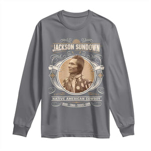 Jackson Sundown Long Sleeve Shirt Native American Cowboy Western Country TS11 Charcoal Print Your Wear