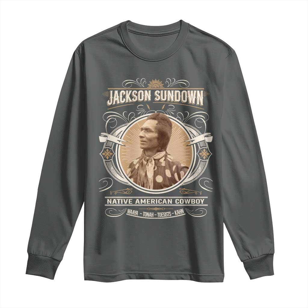 Jackson Sundown Long Sleeve Shirt Native American Cowboy Western Country TS11 Dark Heather Print Your Wear
