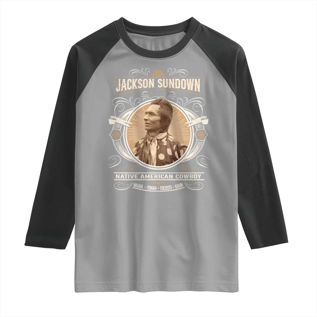 Jackson Sundown Raglan Shirt Native American Cowboy Western Country TS11 Sport Gray Black Print Your Wear