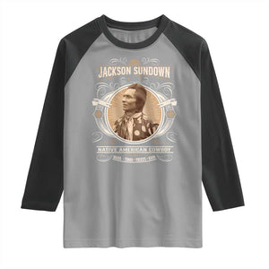 Jackson Sundown Raglan Shirt Native American Cowboy Western Country TS11 Sport Gray Black Print Your Wear