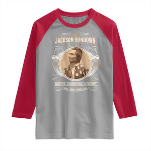 Jackson Sundown Raglan Shirt Native American Cowboy Western Country TS11 Sport Gray Red Print Your Wear