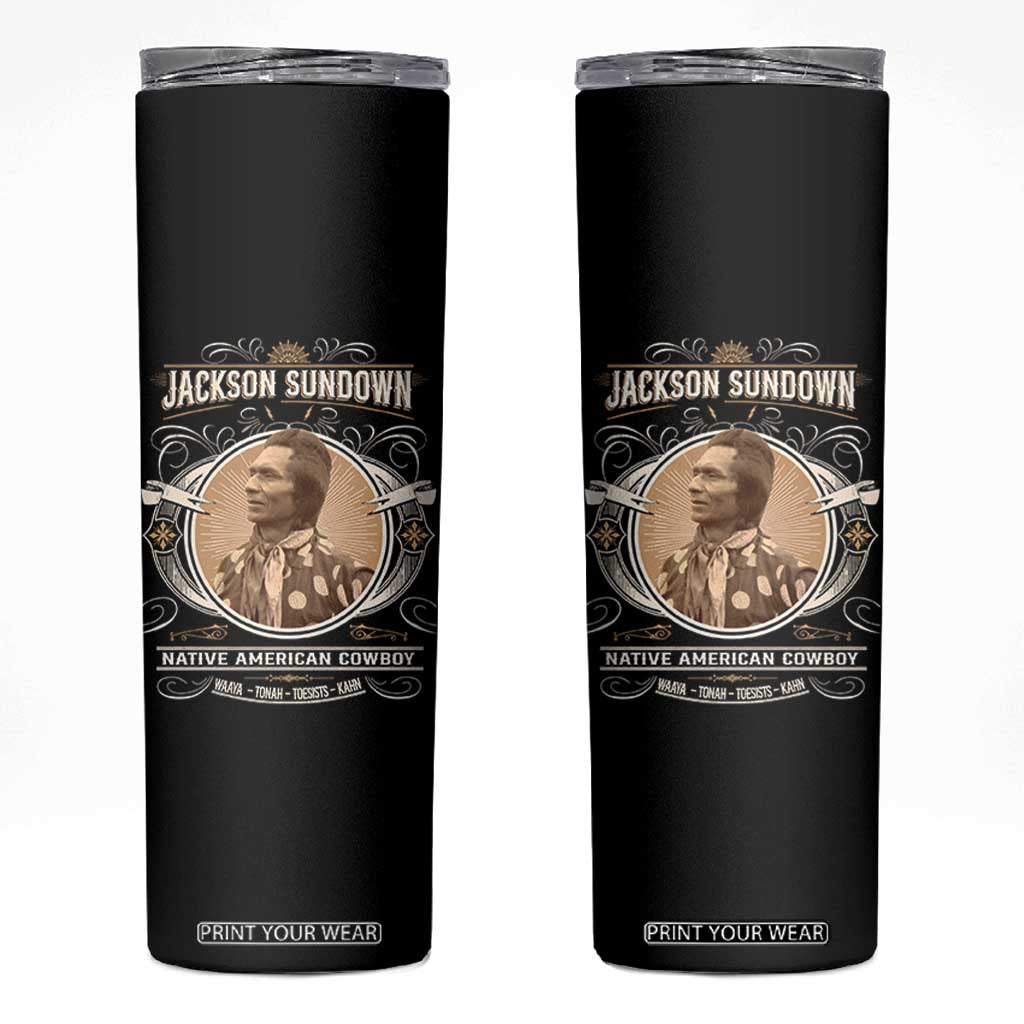 Jackson Sundown Skinny Tumbler Native American Cowboy Western Country TS11 Black Print Your Wear