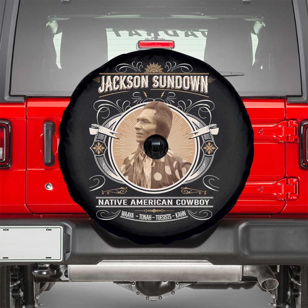 Jackson Sundown Spare Tire Cover Native American Cowboy Western Country TS11 Black Print Your Wear