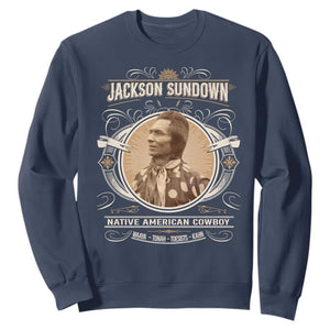 Jackson Sundown Sweatshirt Native American Cowboy Western Country TS11 Navy Print Your Wear
