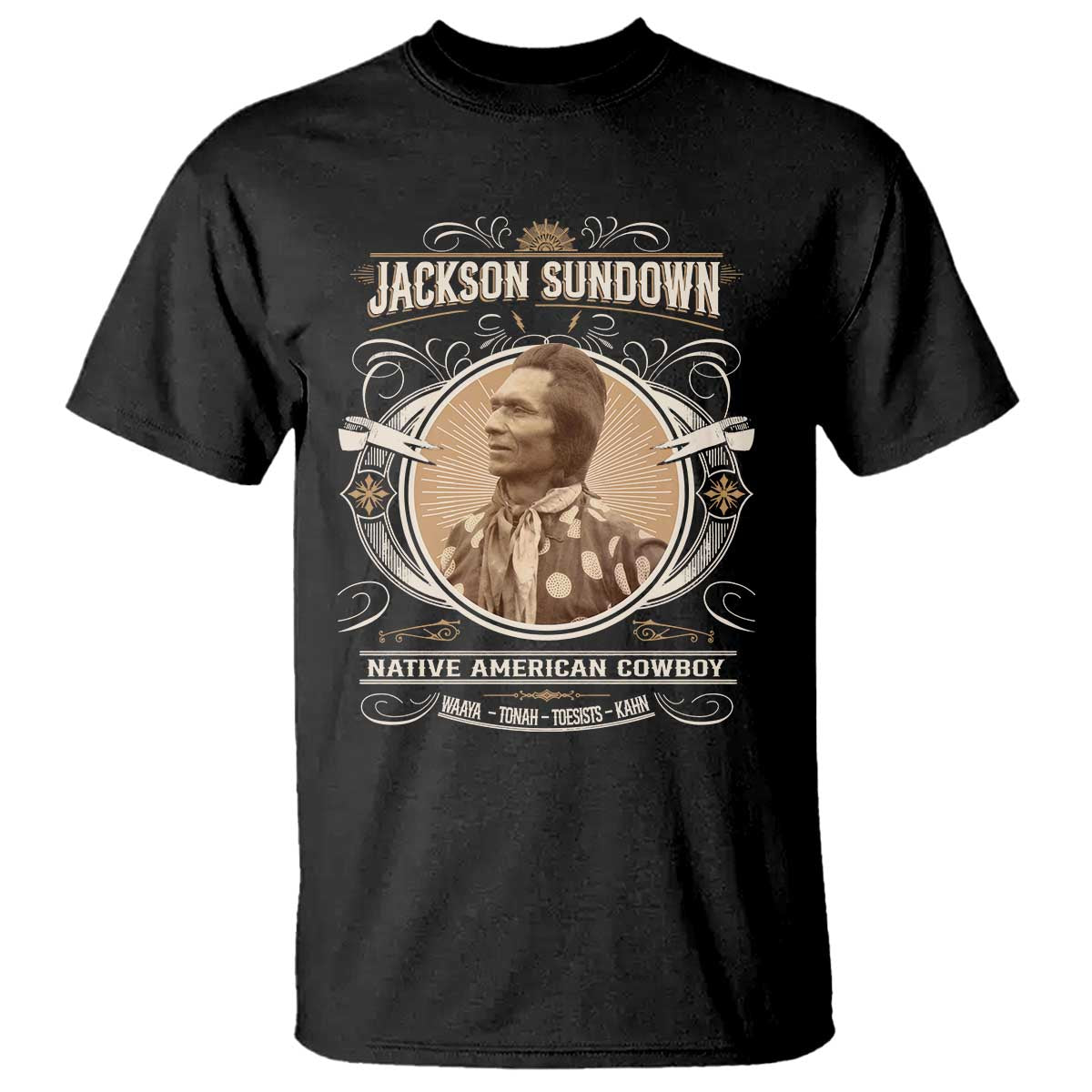 Jackson Sundown T Shirt Native American Cowboy Western Country TS11 Black Print Your Wear