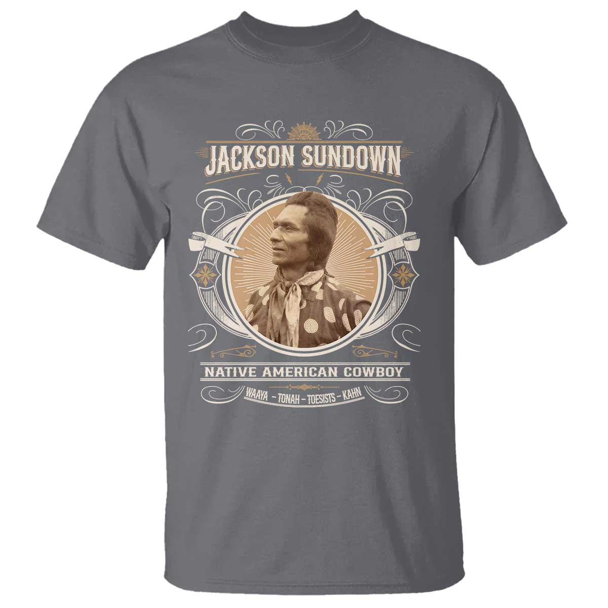 Jackson Sundown T Shirt Native American Cowboy Western Country TS11 Charcoal Print Your Wear