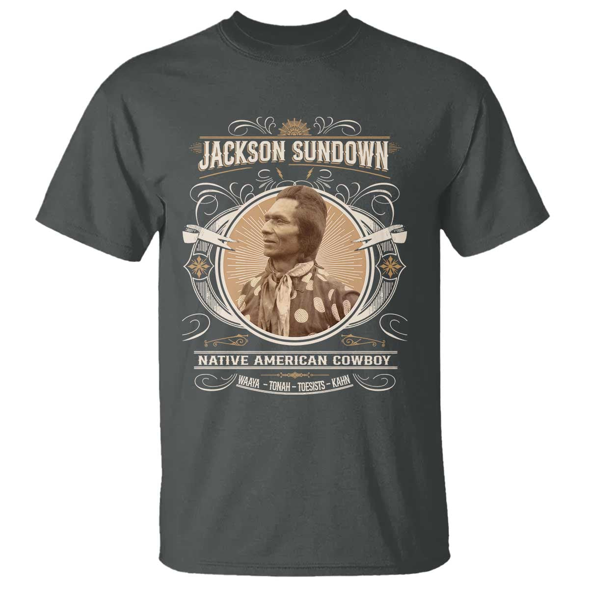 Jackson Sundown T Shirt Native American Cowboy Western Country TS11 Dark Heather Print Your Wear