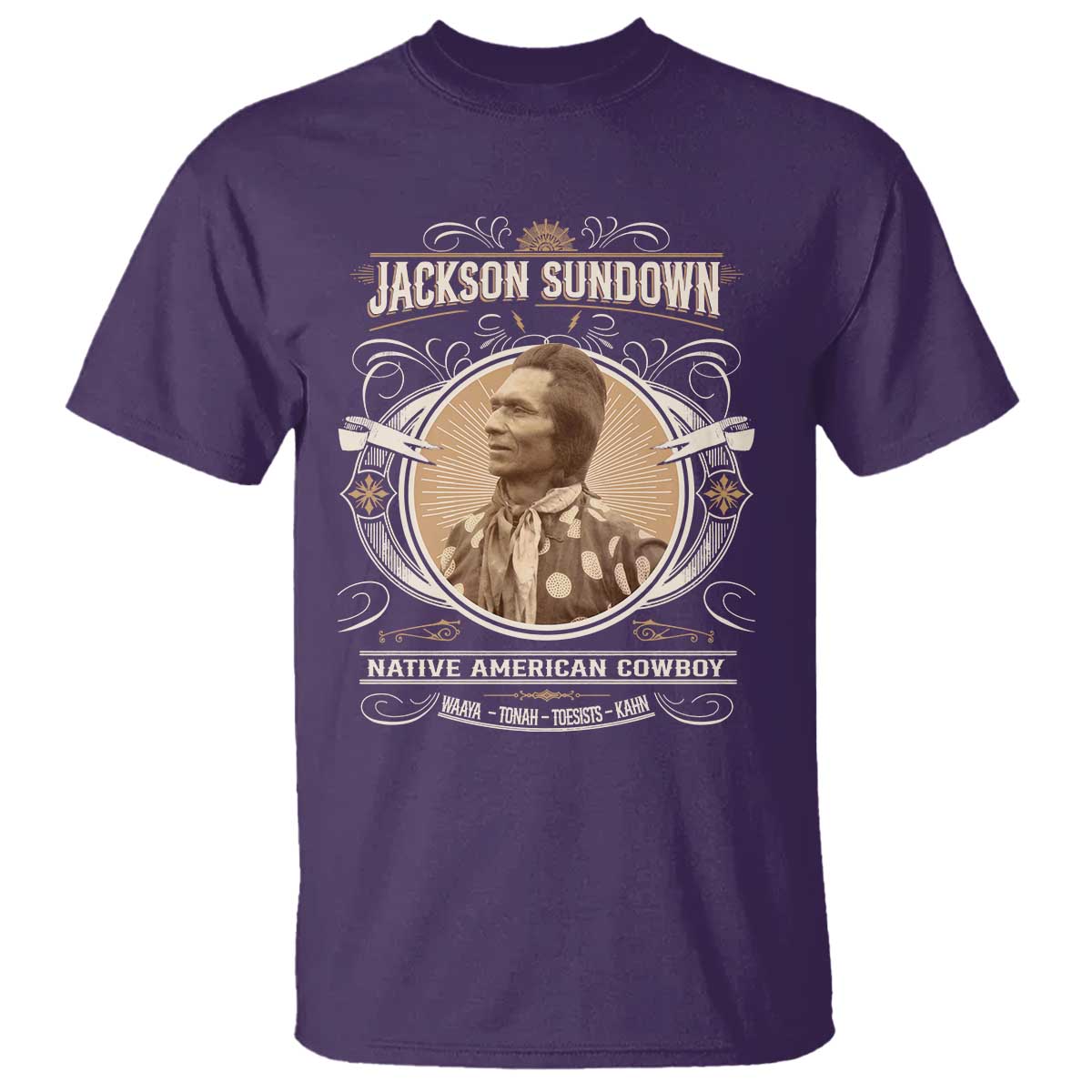 Jackson Sundown T Shirt Native American Cowboy Western Country TS11 Purple Print Your Wear