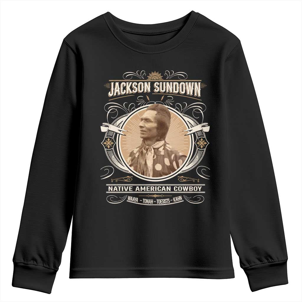 Jackson Sundown Youth Sweatshirt Native American Cowboy Western Country TS11 Black Print Your Wear
