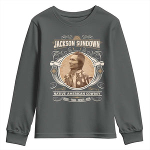 Jackson Sundown Youth Sweatshirt Native American Cowboy Western Country TS11 Dark Heather Print Your Wear